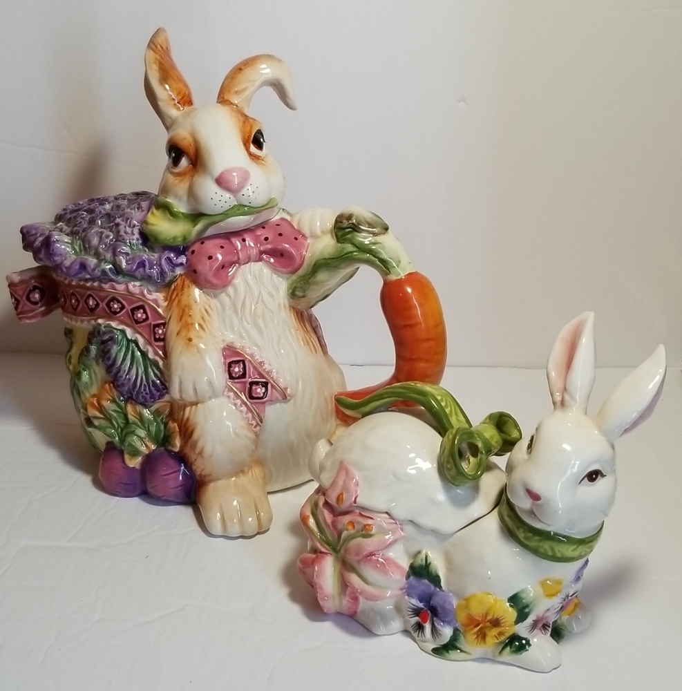 CR Decorative Rabbit Teapot And Sugar Bowl Vintage